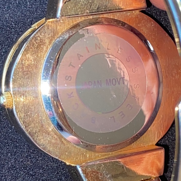 VINTAGE GENEVA Tigers Eye Gemstone bangle Bracelet Cuff watch Quartz Custom - Picture 11 of 16